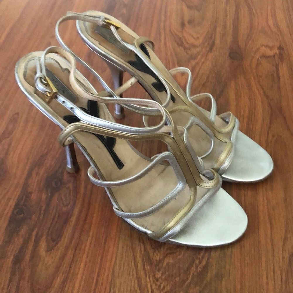 Prada Silver and gold high heels, size 37